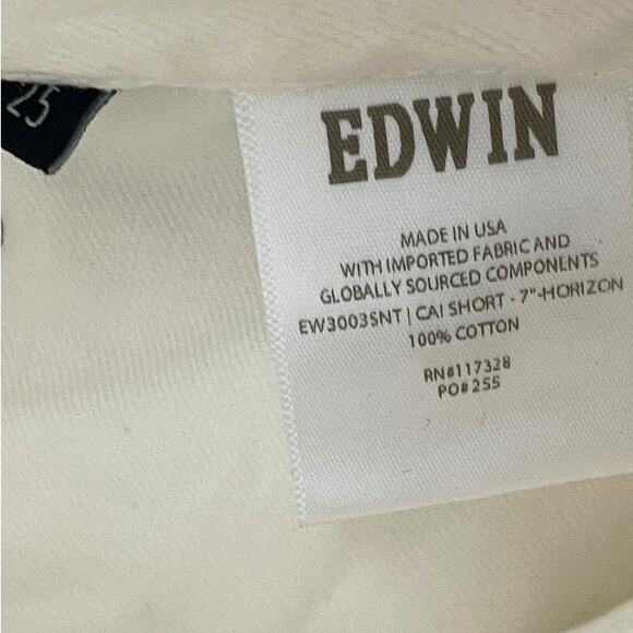 Edwin Womens Cai Jean Shorts 7" Cutoff - White Tie Dye Horizon - Size 25 - $168 - Picture 5 of 6